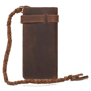 High Quality Genuine Crazy Horse Cowhide Leather Long Men <b>Wallet</b> - Product Image 5