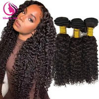 Extensions de cheveux vierges brésiliens naturels en gros, cheveux humains bouclés profonds, cuticules alignées, 3 pièces de mèches de cheveux humains