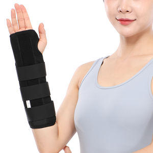 Logo kustom penjepit pergelangan tangan dewasa aluminium hitam belat tangan ortopedi dapat disesuaikan untuk rehabilitasi terowongan karpal ukuran S/<span class=keywords><strong>M</strong></span>/L - Product Image 6