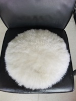 Coussin de siège rond en fourrure de mouton naturelle, moelleux, Long, en laine, pour fauteuil roulant, pour chambre à coucher, voiture et bureau, 1 pièce