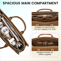 LOVEVOOK Lot de 2 sacs de travail matelassés tendance 15,6 pouces, imperméables, sacs à bandoulière de voyage, sacs fourre-tout d'affaires, sacs à main, sacs pour ordinateur portable pour femmes