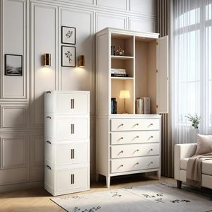 5-Layer Large Size <b>Foldable</b> PP Storage <b>Box</b> Industrial Design Double-Door Household Thickening Over 35L Capacity Floor Type - Product Image 3
