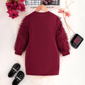 Vestido de Punto Elegante y Moderno para Niñas de 4 a 7 Años, Ropa de Lana para Otoño e Invierno, Suministro ODM - Product Image 6