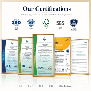 Boîte en carton rigide certifiée anti-enfants, style tiroir, lot de 5, pour emballage de cônes pré-roulés <span class=keywords><strong>à</strong></span> base de plantes, avec insert - Product Image 6