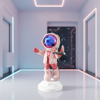 Statue d'astronaute Art déco moderne en résine, artisanat durable, décoration de maison, sculpture de bureau, cadeaux de remise de diplôme, porte-stylos