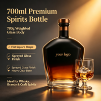 Bouteille en verre personnalisée Extra Flint 700 ml avec bouchon en liège pour whisky et liqueur Bouteille En Verre Bottiglie Vetro 750ML