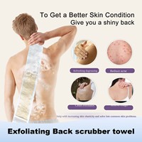 Sangle de bain exfoliante double face en loofah naturel, ceinture de douche exfoliante en luffa, exfoliant corporel écologique
