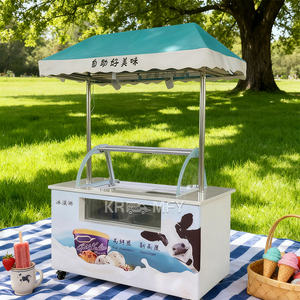 Vitrina Exhibidora de Helados para Exteriores, Carrito Móvil de Comida Callejera, Exhibidor de Gelato - Product Image 5