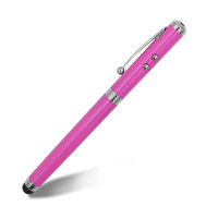 Stylo à bille fantaisie en métal promotionnel 3 en 1 avec lumière LED, pointeur laser, stylet pour écran tactile, stylo lumineux avec logo imprimé