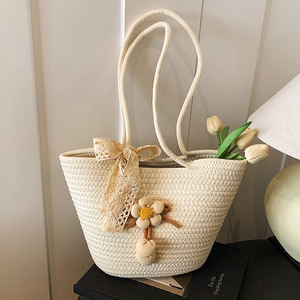 2026 Fashionable <b>Straw</b> Handbag Shoulder <b>Bag</b> Bucket <b>Bag</b> Travel Beach Woven Crossbody Tote <b>Bag</b> - Product Image 1