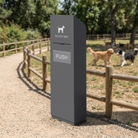 Station de ramassage des déjections canines d'extérieur avec distributeur de sacs à déjections, poubelle robuste pour déjections de chiens et chats, station de gestion des déchets pour animaux de compagnie pour parcs canins