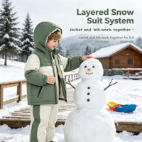 Ensemble de Combinaison de Ski pour Enfants Personnalisé en Gros, Deux Pièces, Veste et Pantalon de Ski pour Enfants, Logo OEM ODM, Vêtements d'Hiver Imperméables et Chauds