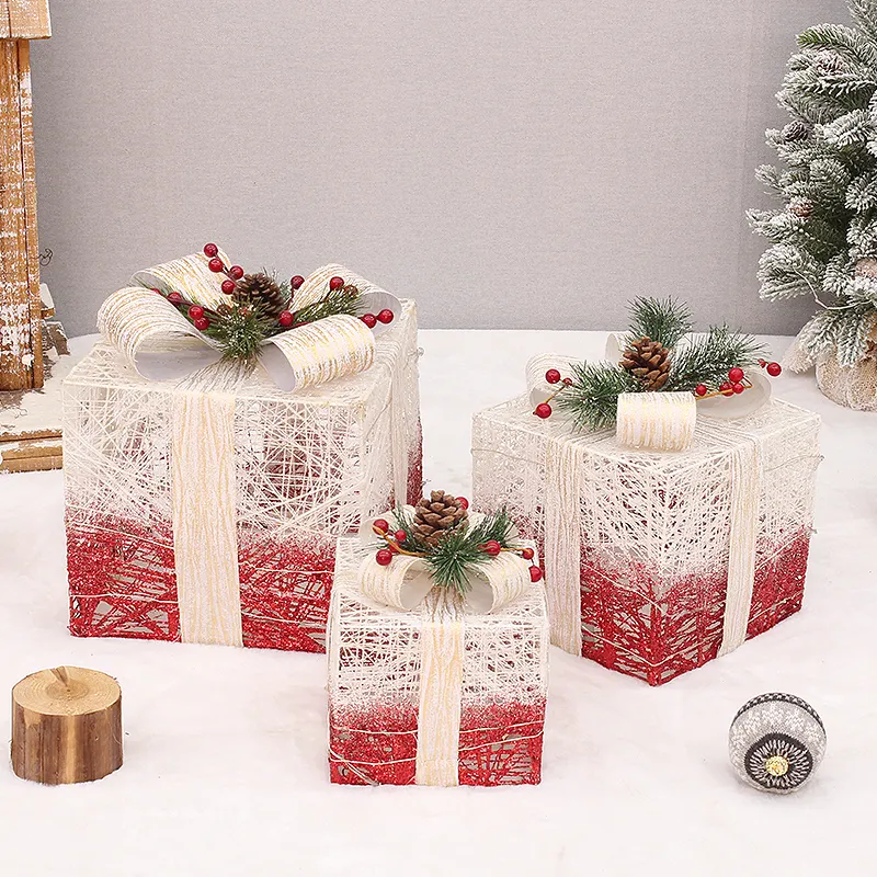 Christmas interior scene decorated gift boxes are the most popular fashion Christmas Eve gift boxes led gift boxes for christmas