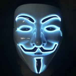 Maschera di illuminazione a LED esplosiva maschera di illuminazione ricaricabile USB programmabile per Cosplay spaventoso della festa di Halloween