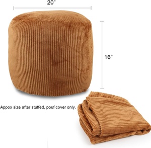<span class=keywords><strong>Pouf</strong></span> en velours côtelé 20x16, ottoman décoratif, repose-pieds, lavable, avec rangement, antidérapant, pour salon et chambre - Product Image 3