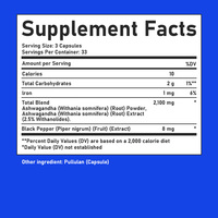 Ondersteunt de cognitieve gezondheid Ashwagandha capsules, extract van zwarte peper, Ashwagandha complex ter ondersteuning van een goede nachtrust