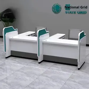 Escritorio DE OFICINA DE MADERA moderno, Mostrador de Banco pintado, mesa de firma para Área Financiera postal, Servicio de Crédito, escritorio de recepción - Product Image 2