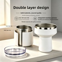 Nouvelle tasse isotherme à double paroi Martini en acier inoxydable 304, tasse à smoothie portable, bouteille d'eau pour l'été et les activités de plein air