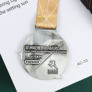เหรียญมาราธอนโลหะสั่งทำพิเศษ ผลิตจากโลหะผสมสังกะสี น้ำหนัก 10 กรัม รางวัลสำหรับผู้เข้าเส้นชัยในงานวิ่ง - Product Image 1