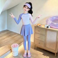 Nouvelle arrivée : Robe de bain deux pièces, maillot de bain d'été pour filles, vêtements de plage à manches longues, maillots de bain pour enfants