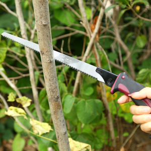 เลื่อยมือฟีนิกซ์เทล 280 มม. เหล็กกล้าคาร์บอนสูง ใบมีดตรง เครื่องมือทำสวนและตัดไม้ ด้ามจับสีดำและสีแดง - Product Image 3