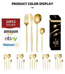 Offre Spéciale – Ensemble de Couverts Occidentaux en Acier Inoxydable, Style Portugais, 24 Pièces, Poli Miroir, Design Minimaliste Moderne – Couteau à Steak, Fourchette, Cuillère - Product Image 1