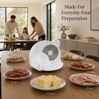Trancheuse à viande électrique 150W, design pliable, lame en acier inoxydable, épaisseur réglable de 0 à 15 mm, viande congelée, utilisation domestique en cuisine