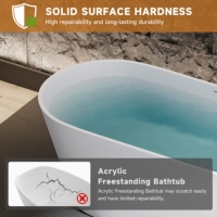 Baignoire en acrylique haute performance à double isolation, économie d'énergie, baignoire autoportante pour appartement/villa/projet hôtelier