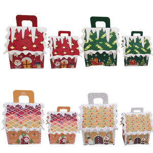 กล่องของขวัญพิมพ์โลโก้แบบกำหนดเอง สำหรับใส่คุกกี้ ลูกอม มัฟฟิน กล่องกระดาษคราฟท์พับได้พร้อมหูหิ้ว สำหรับคริสต์มาสและ<span class=keywords><strong>วัน</strong></span><span class=keywords><strong>เกิด</strong></span> - Product Image 4