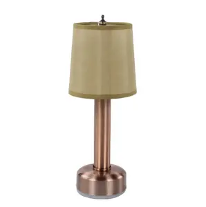 Barra inalámbrica de cobre con logotipo personalizable, lámpara de escritorio ktv con carga inalámbrica táctil, lámpara de mesa recargable para restaurante