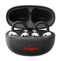 Earbud Nirkabel OWS Clip-on Ringan dengan Logo Kustom, Headphone Olahraga Berkualitas Tinggi