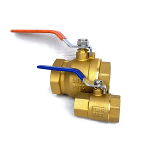 Válvula de bola de latón de 1/2 pulg., 1 pulg., 2 pulg. PN16 con rosca interna hembra, doble disco, NPT FNPT, para agua y gas, 600 WOG - Product Image 3