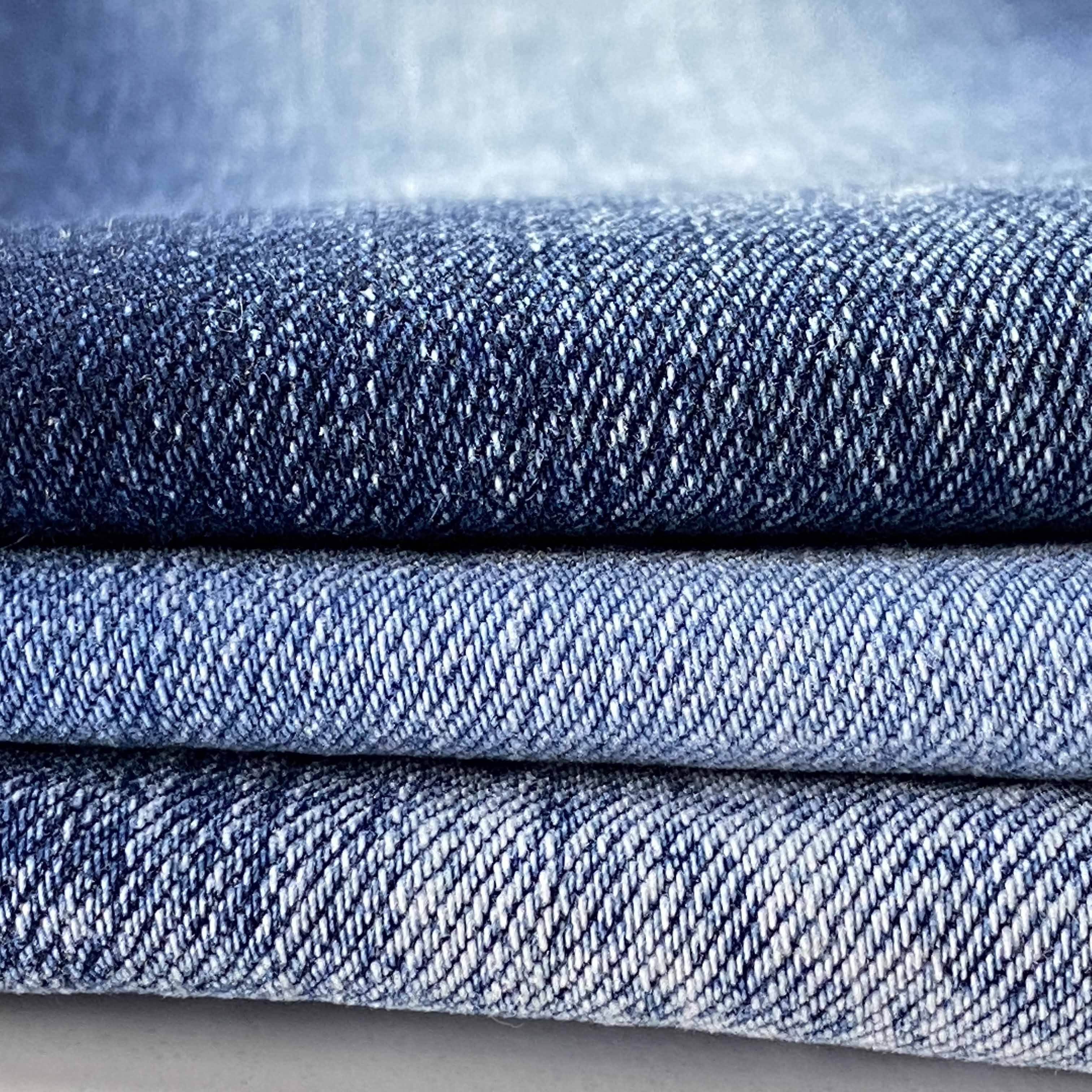 French Terry Indigo Knitted Denim Fabric Wholesale Available