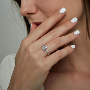 Somen 1.5CT las mujeres anillo de cobre pendientes Anillos De Compromiso Marquesa en forma de pera Cubic Zirconia promesa anillos tamaño 4-12 - Product Image 6