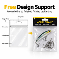 OEM Ziplock Hameçon Sac d'emballage avec fenêtre transparente recyclable imprimé personnalisé Logo leurre Sac d'appât Modèle uni pour l'agriculture