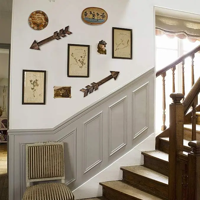 Stile rustico in legno a punta di freccia decorazione della parete della fattoria appesa a parete per la casa in legno freccia decorazione della parete