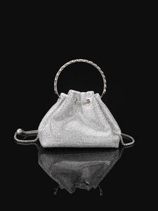 Sac de soirée de luxe minimaliste haut de gamme Bell, nouveau sac à bandoulière plissé de couleur unie pour mariage et fête, sac de marque - Product Image 5