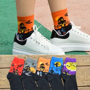 Witch Ghost Pattern Autumn Winter Cosplay Performance Accessories Harajuku Cute Cotton Halloween Creative Socks