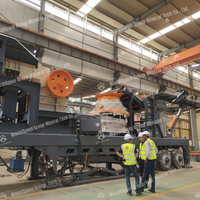 Centrale de concassage mobile 4-en-1 sur roues (Broyeur à mâchoires + Broyeur à cône + Crible) 100-200 t/h – Station intégrée de concassage et de criblage de pierres