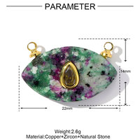YIMEILI & Pierre Naturelle Incrustée de Zircon Jaune Tigre Malachite, Breloque Faite à la Main en Forme de Œil Carré ou Rond, pour Bracelet, Collier, Bijou, Pendentif DIY