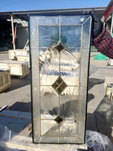 Inserts en vitrail biseauté pour porte d'entrée, <span class=keywords><strong>verre</strong></span> <span class=keywords><strong>baroque</strong></span> en losange pour porte d'entrée, vitrail personnalisé pour porte. - Product Image 2