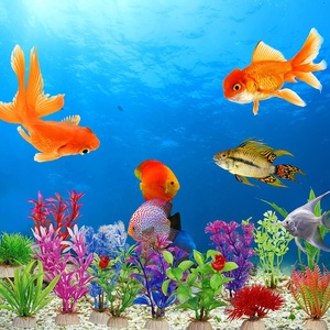 Décoration de paysage aquatique de simulation, ornements pour aquarium, plante d'aquarium en plastique de 12 cm pour aquarium - Product Image 6