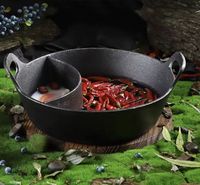 Marmite à fondue en fonte double saveur, compatible gaz et induction, durable et écologique