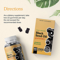 Gomitas de Aceite de Semilla Negra Orgánica de Marca Privada OEM/ODM, Gomitas de Semilla Negra con Miel de Abeja para Adelgazar y Equilibrar el Peso en Adultos