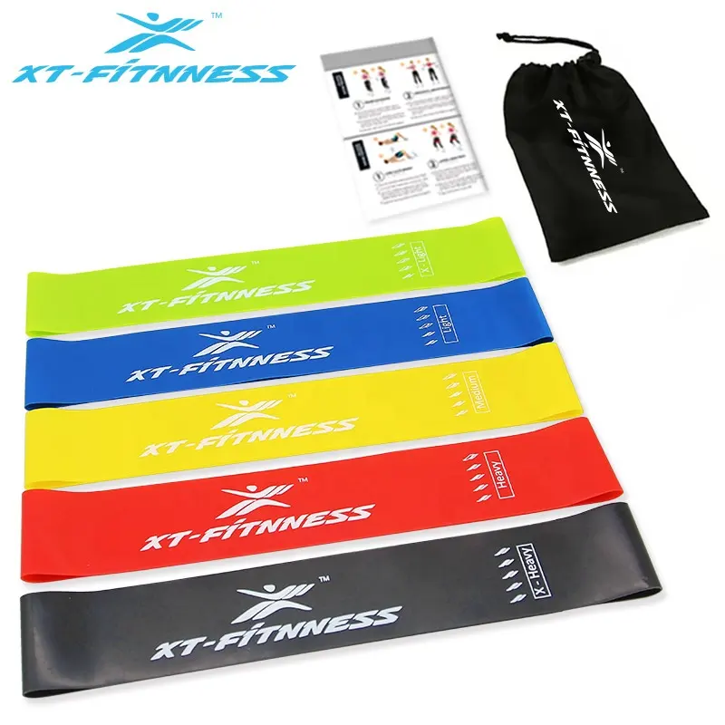 Hot Sale Latex Fit Heavy Duty Booty Resistance Loop Exercise Bands Custom Printed Logo Resistance Band Set