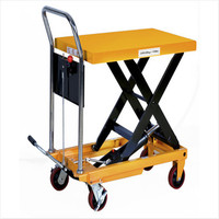 Carro de Plataforma Hidráulico Manual con Ruedas de PU, Elevador de Carga Manual Móvil, Suministrado por Fabricante Chino