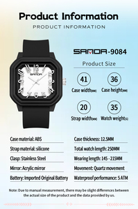 SANDA9084 Relojes de cuarzo unisex en varios colores Mini relojes exquisitos y elegantes Regalos perfectos para amigos y socios - Product Image 5
