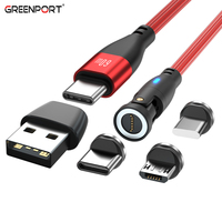 Câble de données USB à charge rapide Support de type Micro PD60W/100W Type-C Câble de données magnétique rotatif à 360 degrés