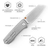 Couteau pliant de poche TRIVISA pour hommes, lame Scarab-S M390, manche en titane, outil de haute qualité pour le camping en plein air, la chasse, la coupe, EDC