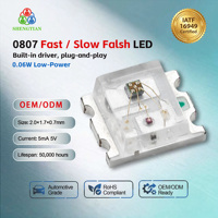 LED con Flash Rápido/Lento 0807, IC de Flash Integrado, Parpadeo Automático MCU, Regulable, Garantía de 2 Años, Venta al por Mayor, IATF 16949, MOQ Flexible 4000